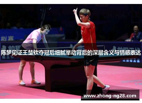 陈梦见证王楚钦夺冠后细腻举动背后的深层含义与情感表达
